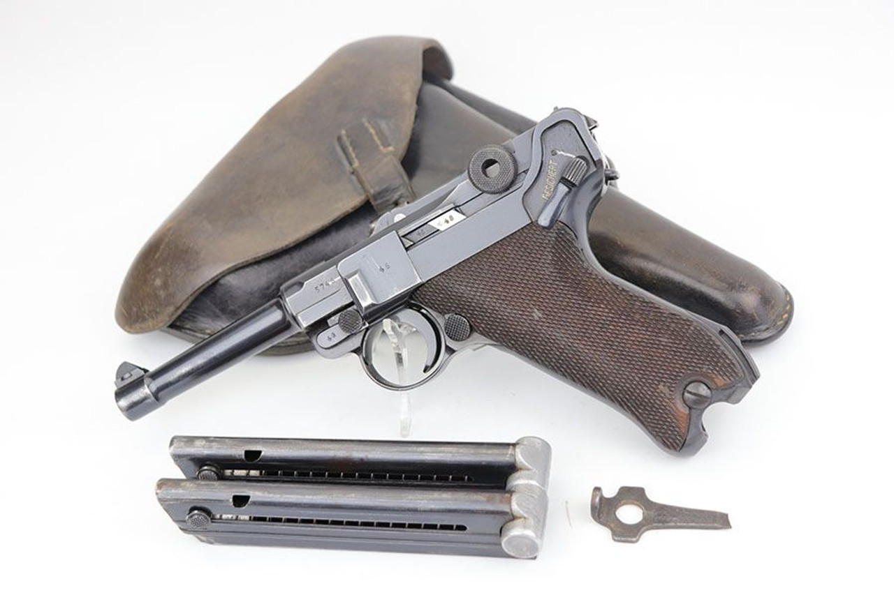 Excellent 1937 Mauser Luger Rig - Two Matching Magazines - 1