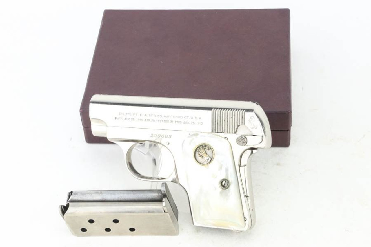Minty, Boxed Nickel Colt M1908 Vest Pocket - With Factory Letter