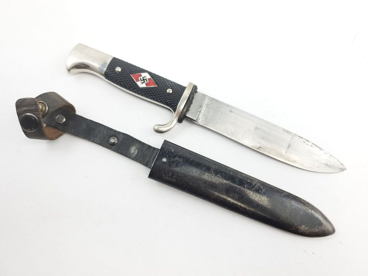 WW2 Hitler Youth Knife with Scabbard - RZM - 1