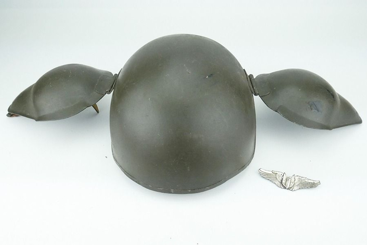 Rare WW2 M5 Flak Helmet with Aerial Gunner Wings