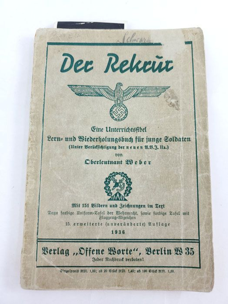 1936 Nazi Recruitment Book - 1