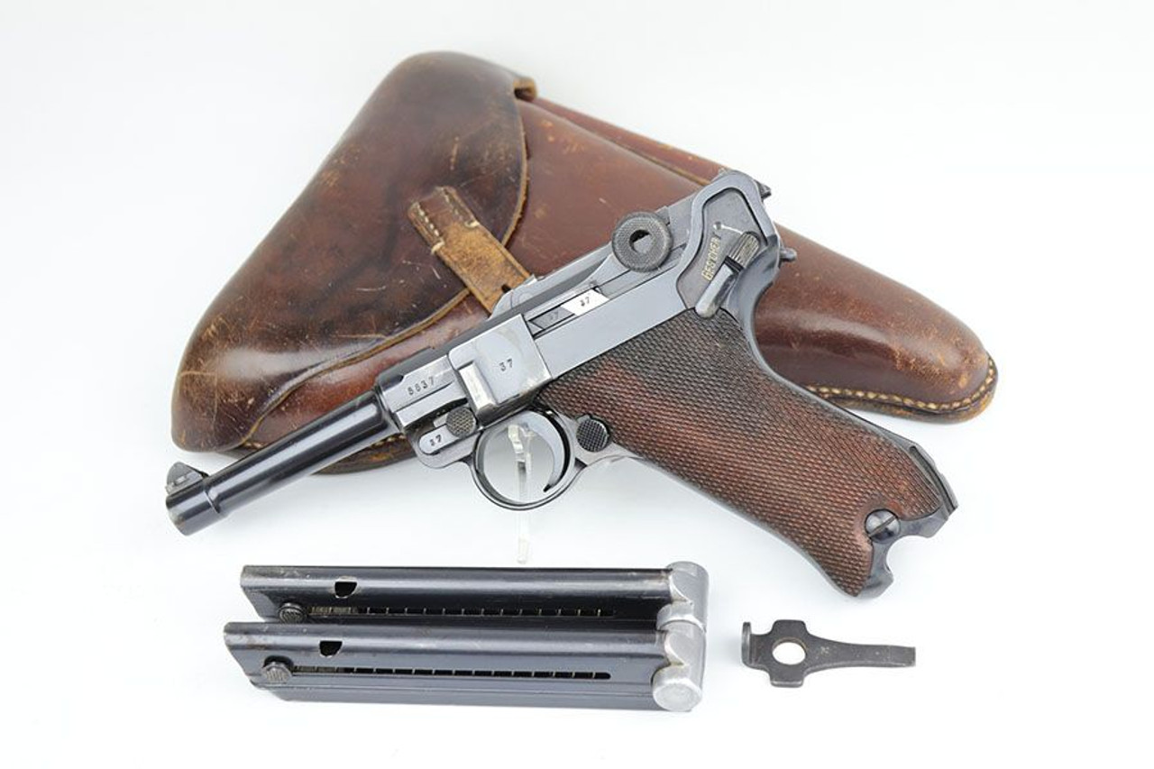 1937 Mauser Luger Rig - Two Matching Magazines & Capture Doc - 1