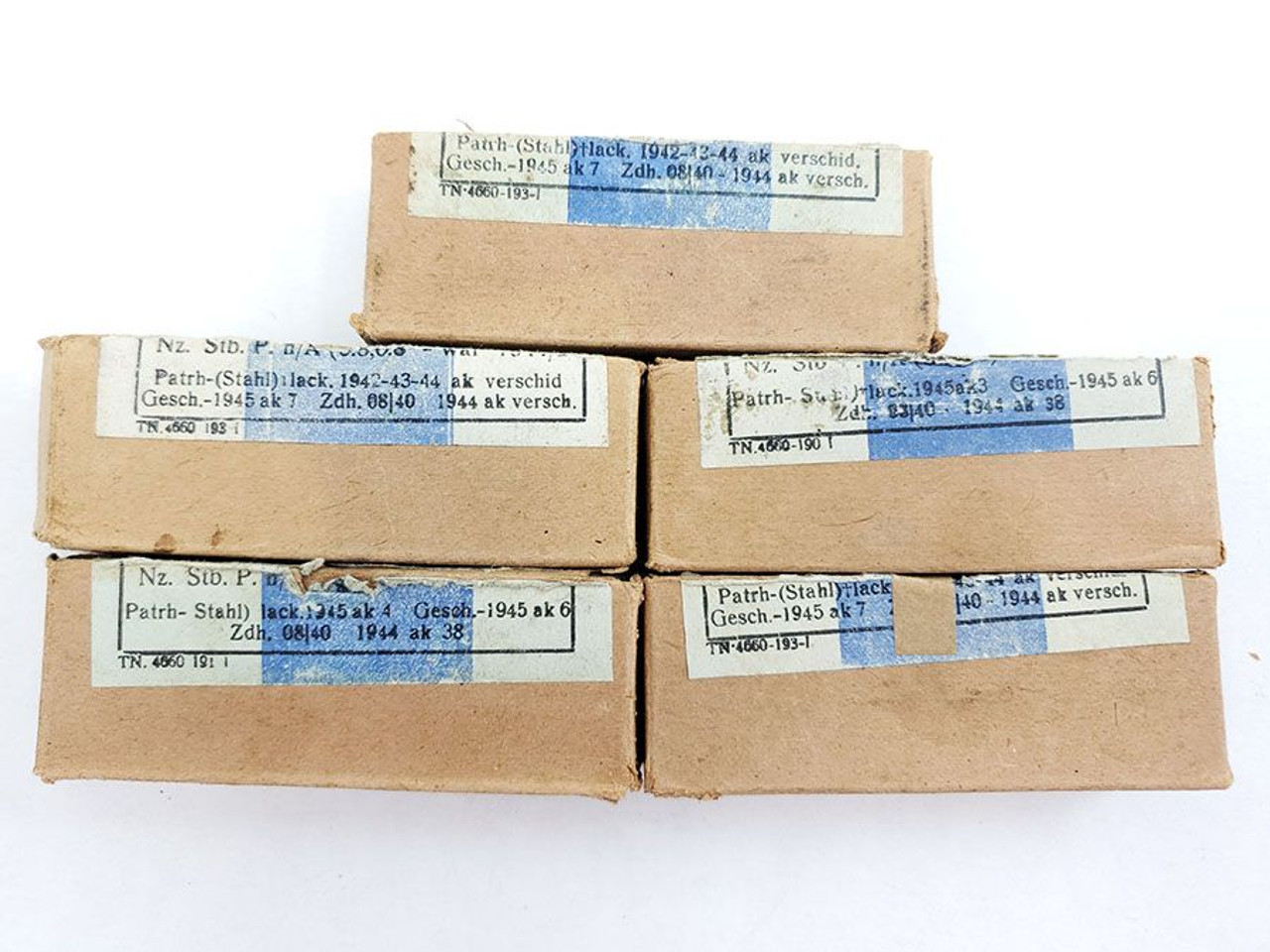 5 Boxes of WW2 German 9mm Ammo - 1