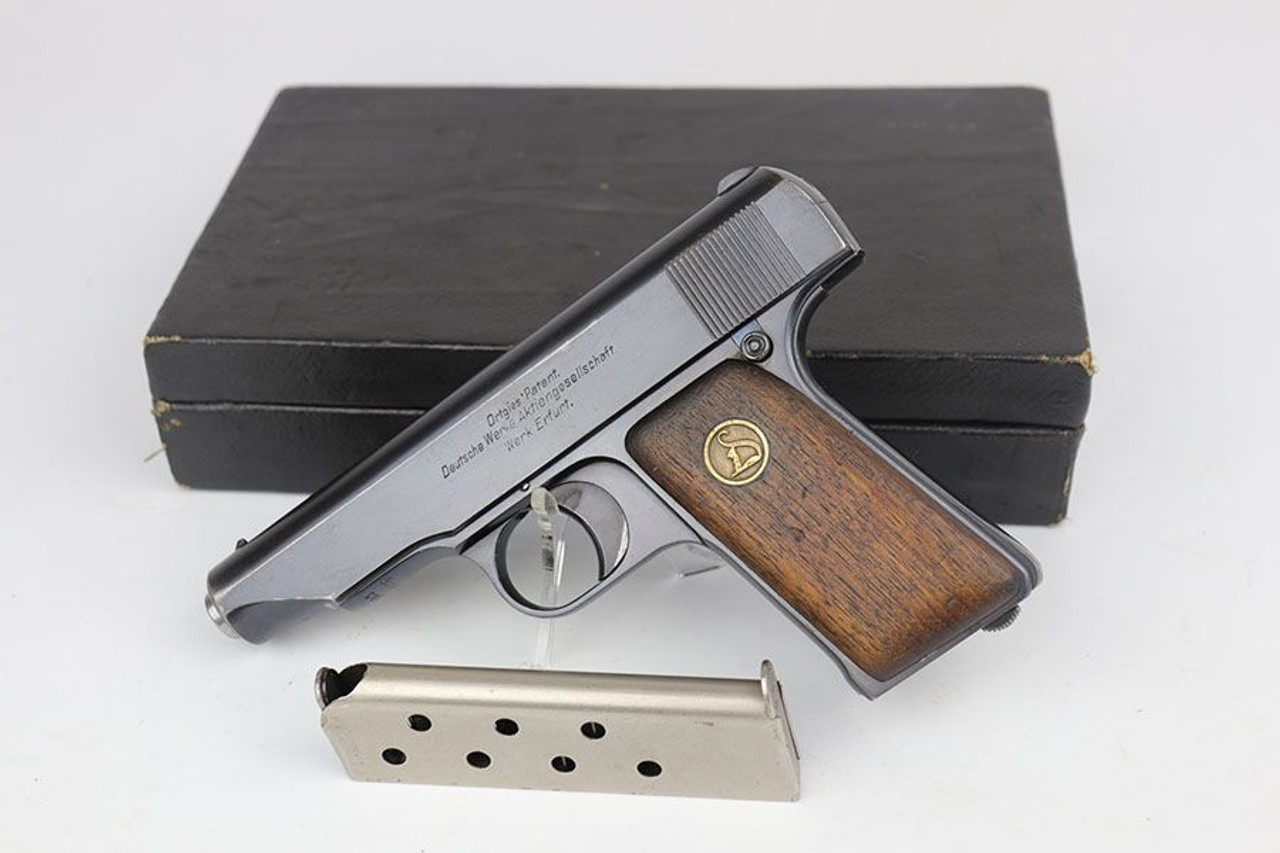 Excellent Ortgies Pistol & Display Case - 1