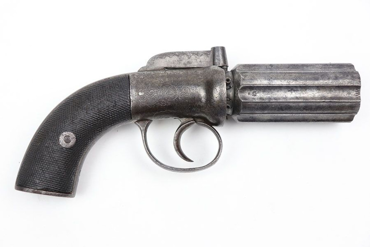 Engraved Pepperbox .36 Caliber Revolver - 1