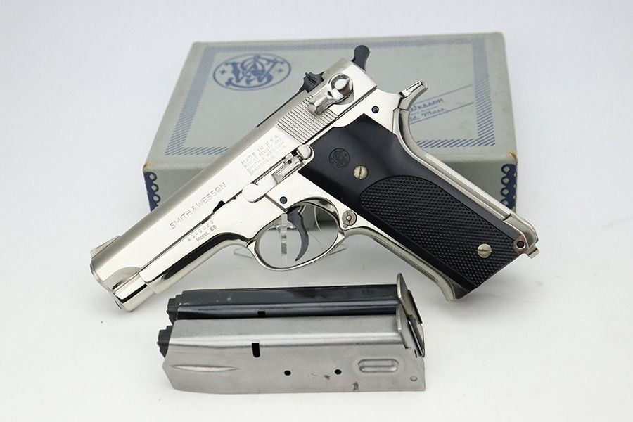 SMC 11.52 リボルバー .38 SW 59 SOLD -Boxed, Nickel Smith & Wesson Model 59