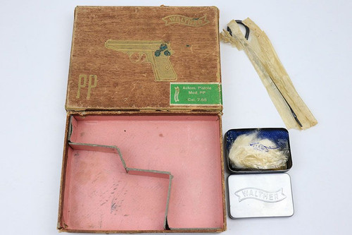 Walther PP Box, Cleaning Rod, & Tin - 1