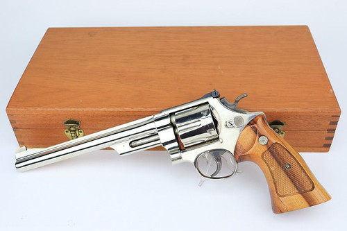 Cased, Nickel Smith & Wesson Model 27-2 - 1