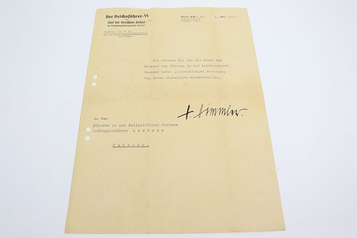 Gruppenfuhrer Rudolf Querner Appointment - Himmler Signature - 1
