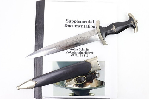Documented SS Officer Dagger with Paperwork - 1