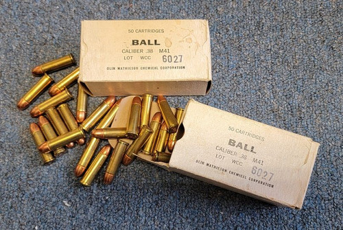74 Rounds 1960's .38 Military Ammo - 1