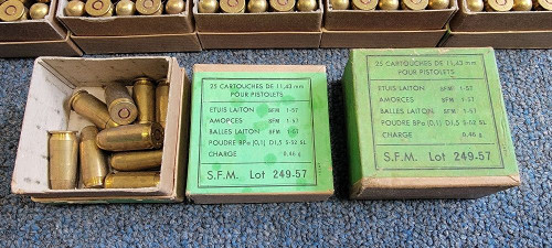 150+ Rounds: 1950's French 11.43mm Ammo - 2