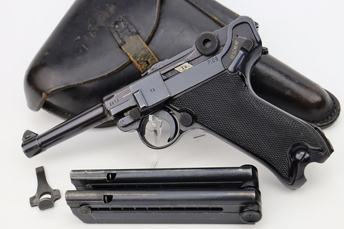Excellent 1941 "Black Widow" Mauser Luger Rig - BYF 41 - 1