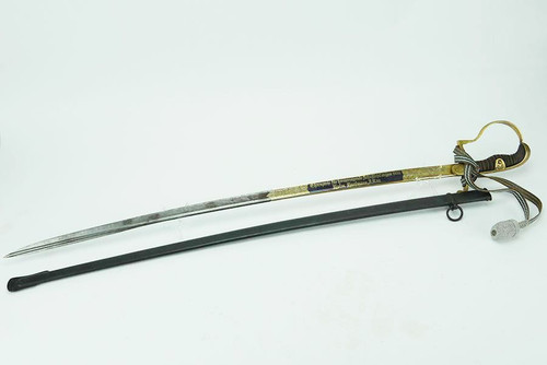 Rare 1935 Damascus Blue & Gold German Shooting Prize Sword - 1 Rare 1935 Damascus Blue & Gold German Shooting Prize Sword - 1