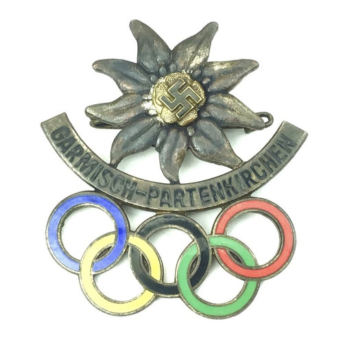 1936 Olympic Pin Garmisch-Partenkirchen Nazi era Early WWII - 1