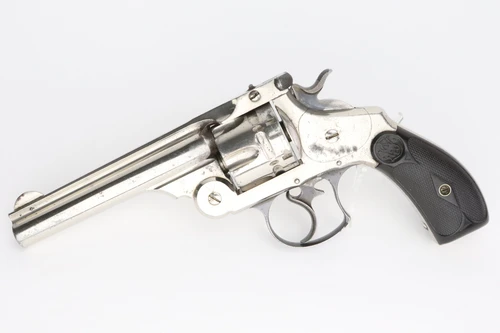 Nickel Smith & Wesson Double Action Top-Break Revolver - .44 S&W Russian - photo 1 of 13