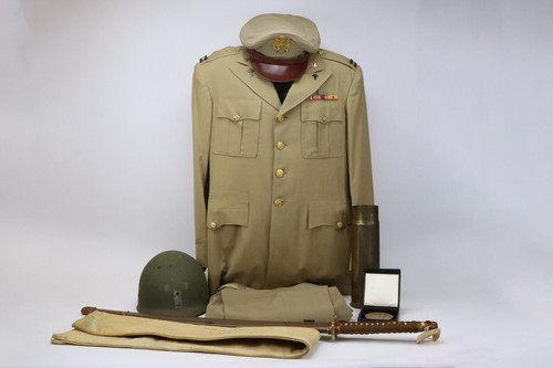SOLD - US Army Chaplain Uniform, Cap, Helmet, & Bring-back Japanese NCO Sword