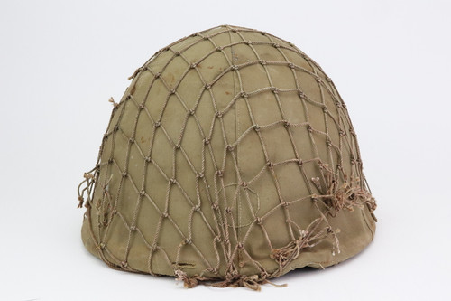 WWII Japanese Combat Helmet with Cover and Net - photo 1 of 8