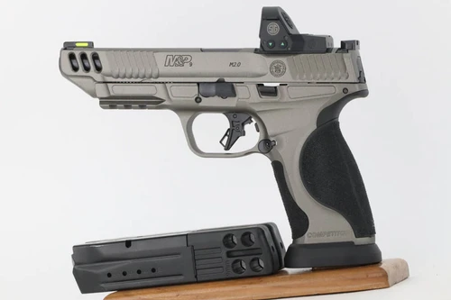 Smith & Wesson M&P 9 2.0 Competitor with Sig Romeo1 optic - left side with magazines