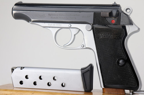Danish Police contract Walther PP pistol - left side with magazine