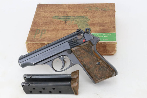 SOLD - Excellent, Boxed Walther PP - Scarce Brown Grips