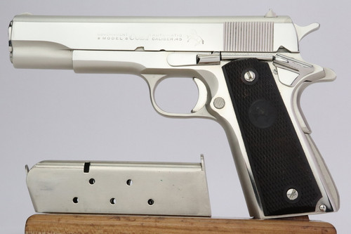 Rare, Boxed, Factory-Nickel Colt Government Model - 1966 Mfg