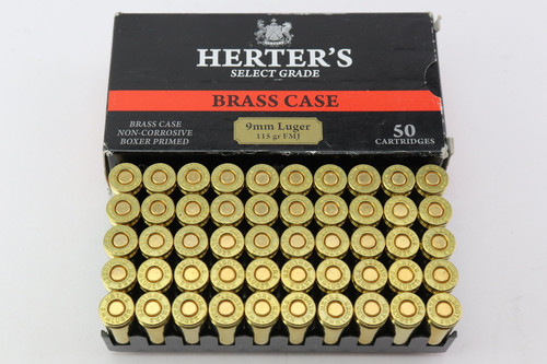 Herter's Select Grade 9mm Luger FMJ 115gr - 50 count - photo 2 of 3