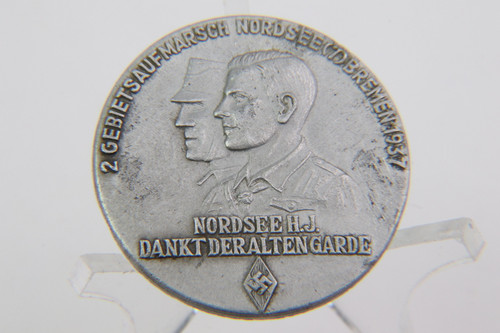1937 Nordsee Hitler Youth “Thanks The Old Guard” Event Badge - photo 1 of 6