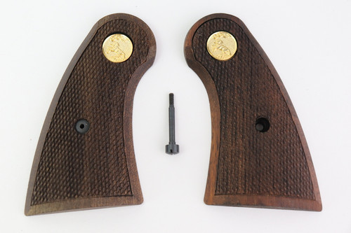 Dark Wood Colt Revolver Grips - Small Size