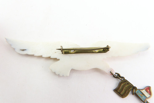 Vintage Plastic Brooch with Flag Pins - photo 2 of 4