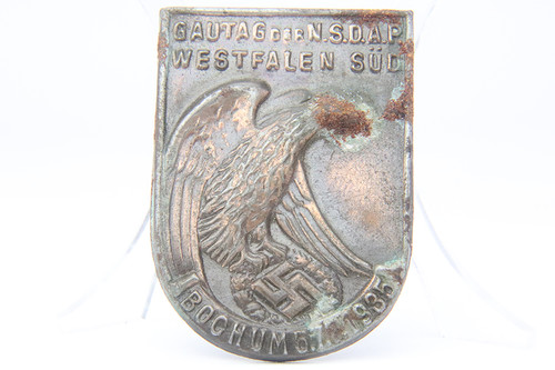 SOLD - Nazi Party Gautag Westfallen 1935 Badge