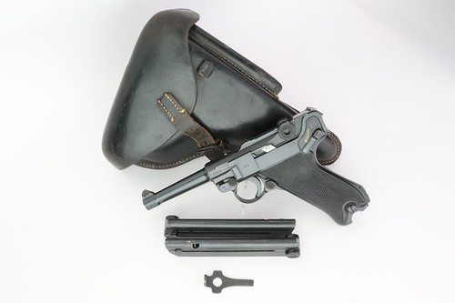SOLD - Beautiful 1942 Black Widow Mauser Luger Rig - BYF 42