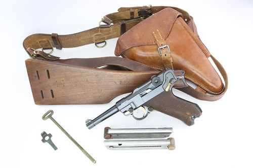 Scarce, Complete Finnish DWM M/23 Luger Rig Grouping - photo 1 of 29