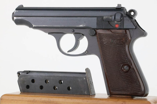 Excellent SS Contract Walther PP Rig - Rare Red Grips