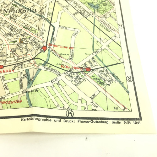 SOLD - German WWII Great Berlin City Street Map