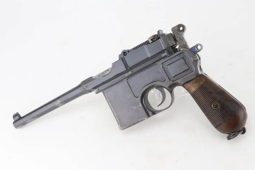 Pre-war commercial Mauser C96 rig with matching stock - left side