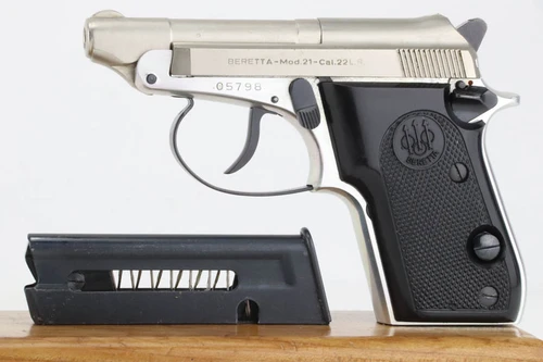 Boxed, Nickel Beretta Model 21 - .22 LR - photo 2 of 14