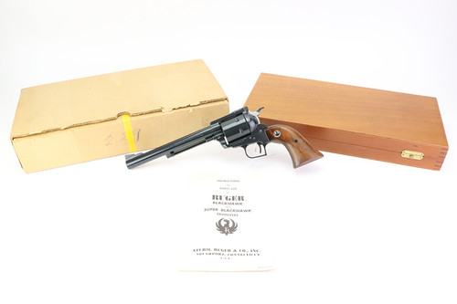SOLD - Cased, Very Early Ruger Super Blackhawk Revolver - 3 digit serial