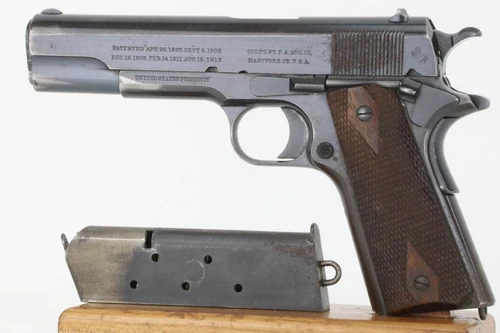 WWI Colt 1911 grouping of Captain William Root - left side with magazine