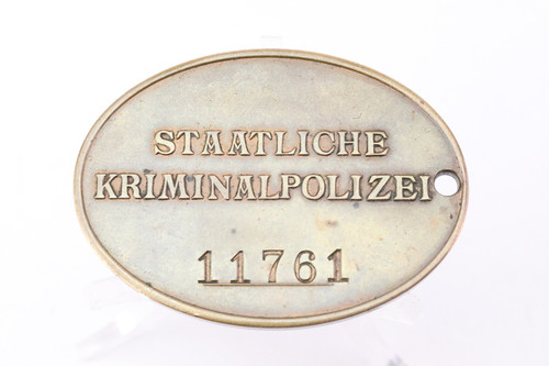 Nazi Era Kriminalpolizei Identification Badge