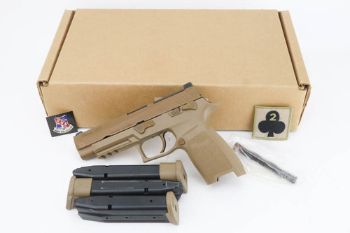 Consecutive set of four US Army Sig Sauer M17 pistols with two digit serials - all four pistols in boxes