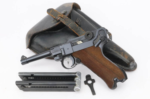 Minty, Rare 1939 Mauser Banner Police Eagle/C Luger Rig - Matching Mag & Holster