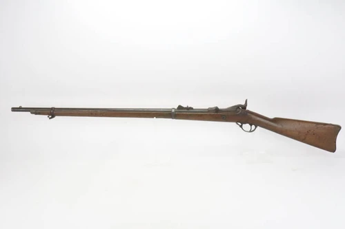 1880 Springfield Model 1873 Trapdoor rifle with socket bayonet - right side full view