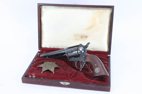 Rare, Cased Wells Fargo Single Action Army Revolver - W/ Badge & Factory Letter - photo 1 of 21