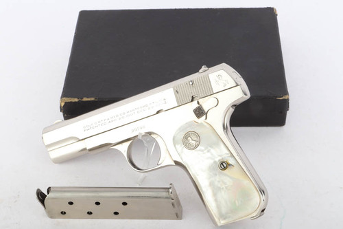 Boxed 1928 Factory -Nickeled Colt Model 1908 Pocket Hammerless - .380 ACP - photo 1 of 17