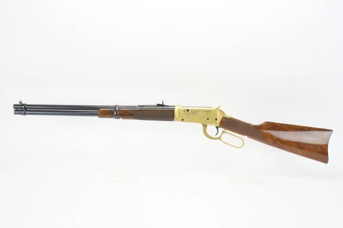 Engraved Winchester Model 94 Limited Edition with box and hardwood case - left side full view