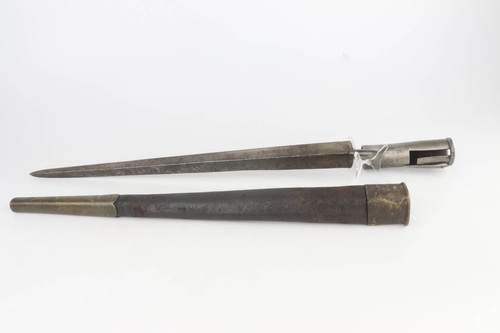 Nepalese Brown Bess Musket Bayonet with Scabbard - photo 1 of 7