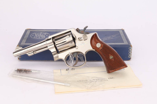 Nickel Smith & Wesson Military & Police revolver with box - with original box