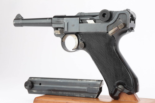 Wartime commercial Mauser Luger - left side with magazine
