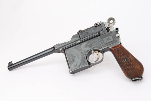 Cased, Engraved Mauser C96 Broomhandle - Large Ring Hammer